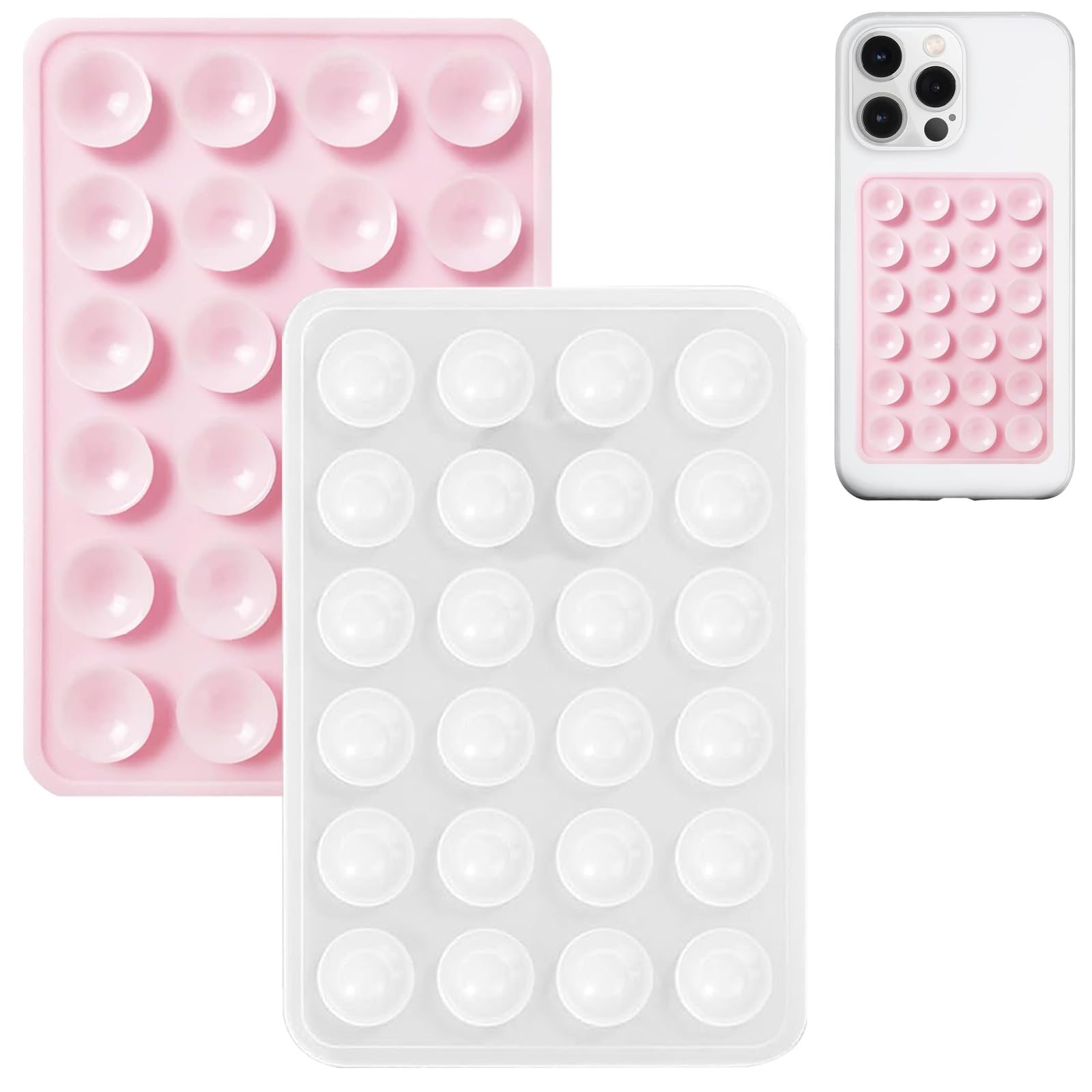 Eayburst Silicone Suction Phone Case Mount-2 Pack Non Slip Sticky Phone Grip for Cellphone for Strong Grip Holder for Videos