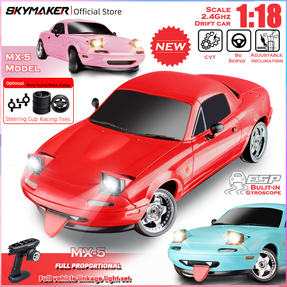 Skymaker LDRC RC Drift Car LD1804 1/1 MX5 2,4 ГГц RWD с ESP-гироскопом на дороге Светодиодные фонари Полномасштабные радиоуправляемые автомобили Детская игрушка в подарок