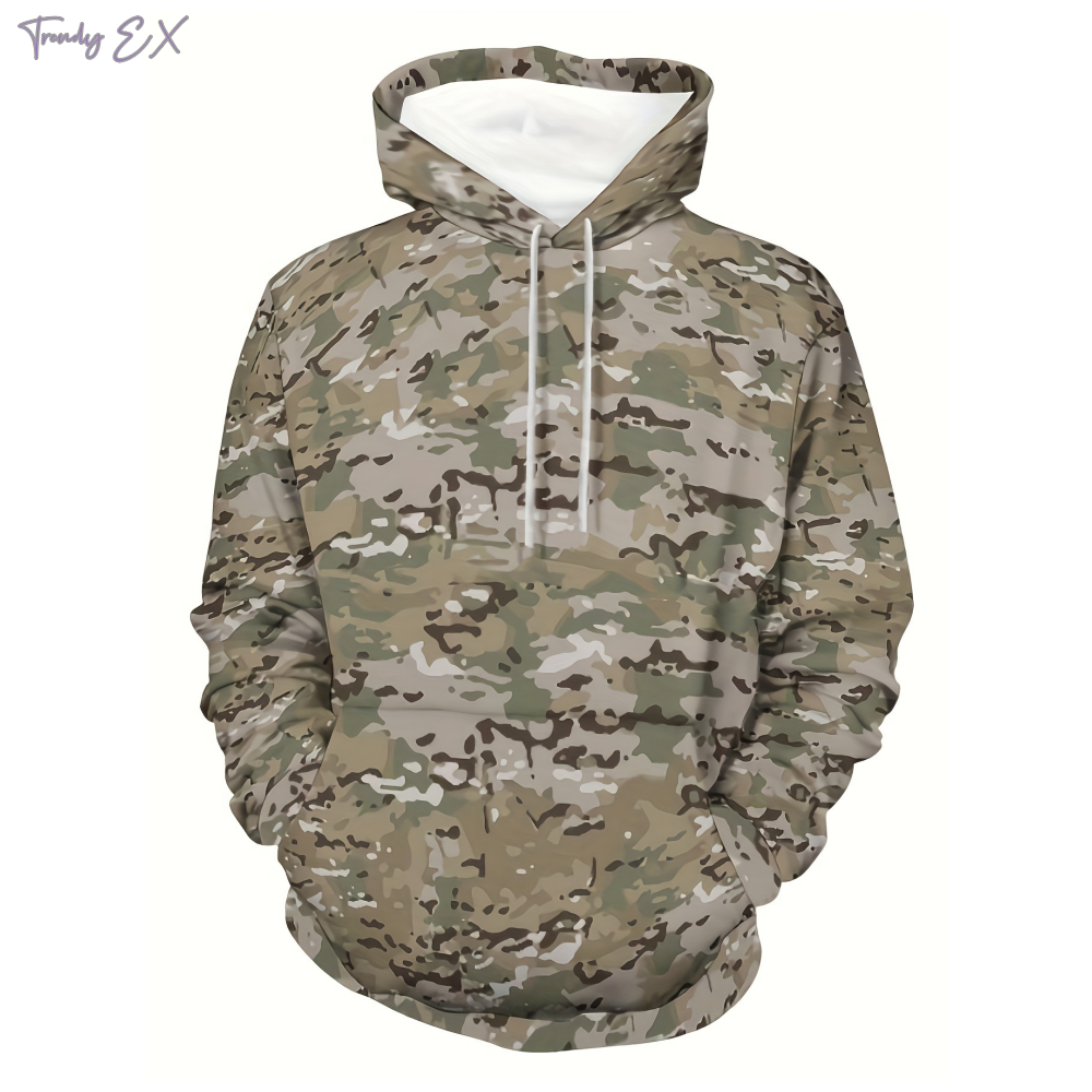 Sweatshirts Voor Heren 3d Militaire Camouflage Print Oversized Hoodie Unisex Sport Kangoeroe Zak Capuchon Heren Kleding