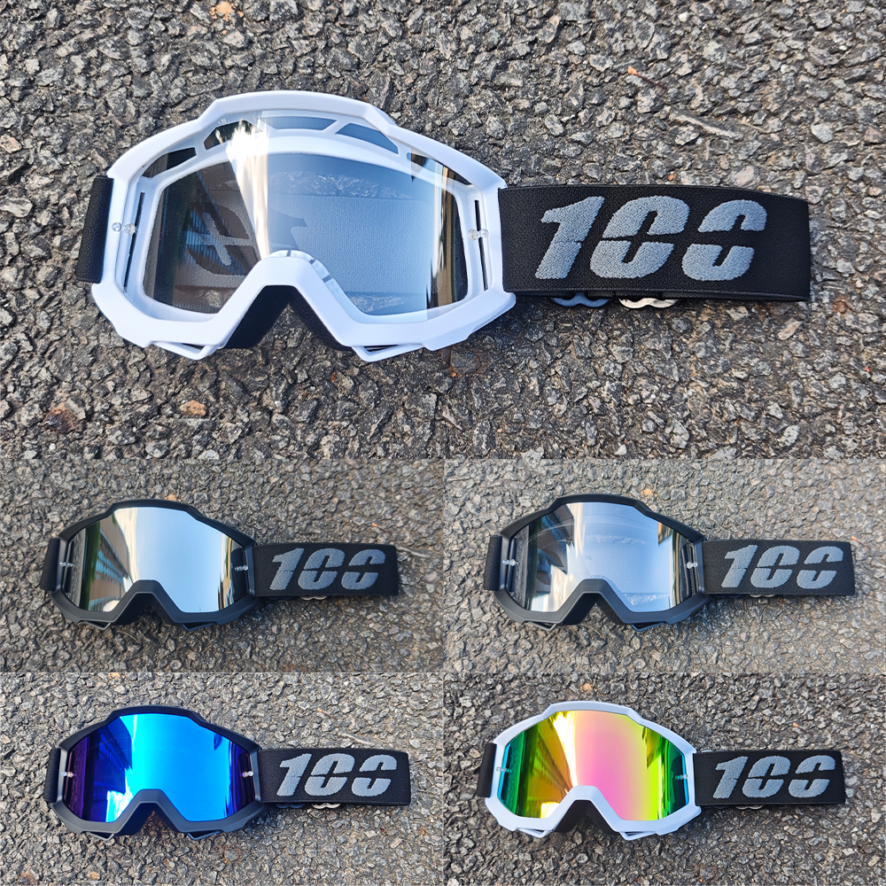 100 Gogle Motocyklowe Okulary Motocrossowe Kask Off-road MX Moto Dirt Bike ATV Ski Outdoor Okulary Skuterowe Sportowe