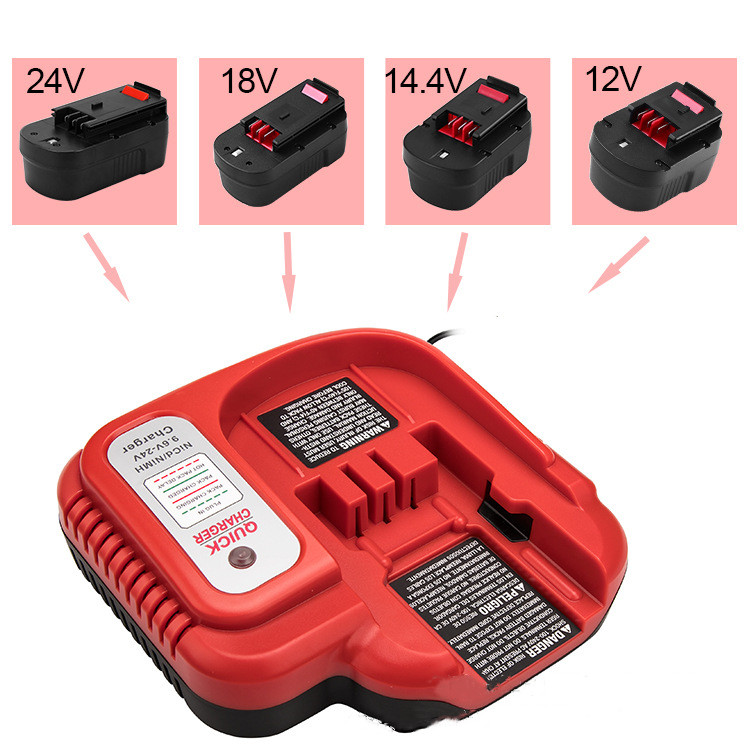 Ersatz-Akku-Ladegerät für Black & Decker Ni-CD Ni-MH Akku, Multi-Volt 9,6 V/12 V/14,4 V/18 V, schnelles Akku-Ladegerät