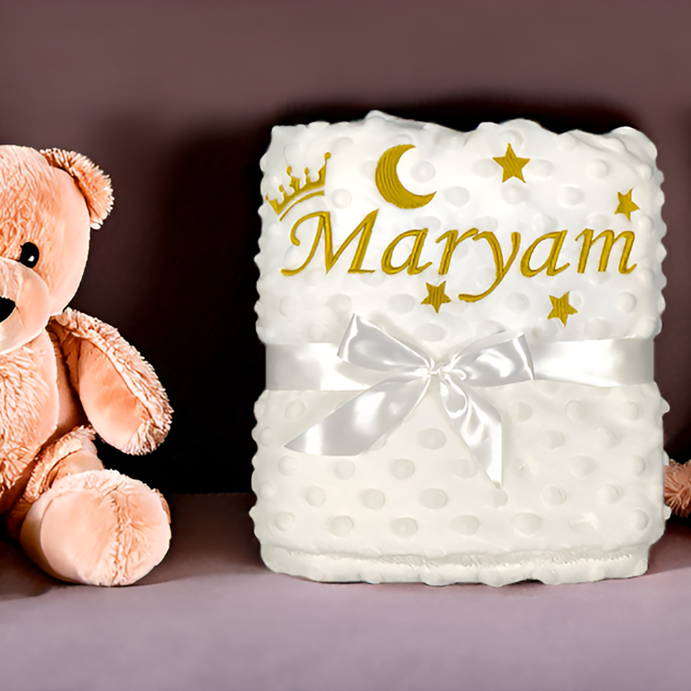 Personalisierte Babydecke mit Namen für Neugeborene, Jungen und Mädchen, individuelle Minky-Fleece-Decke für Kleinkinder, Kinderbett, Kinderwagen, Geburtstagsgeschenk