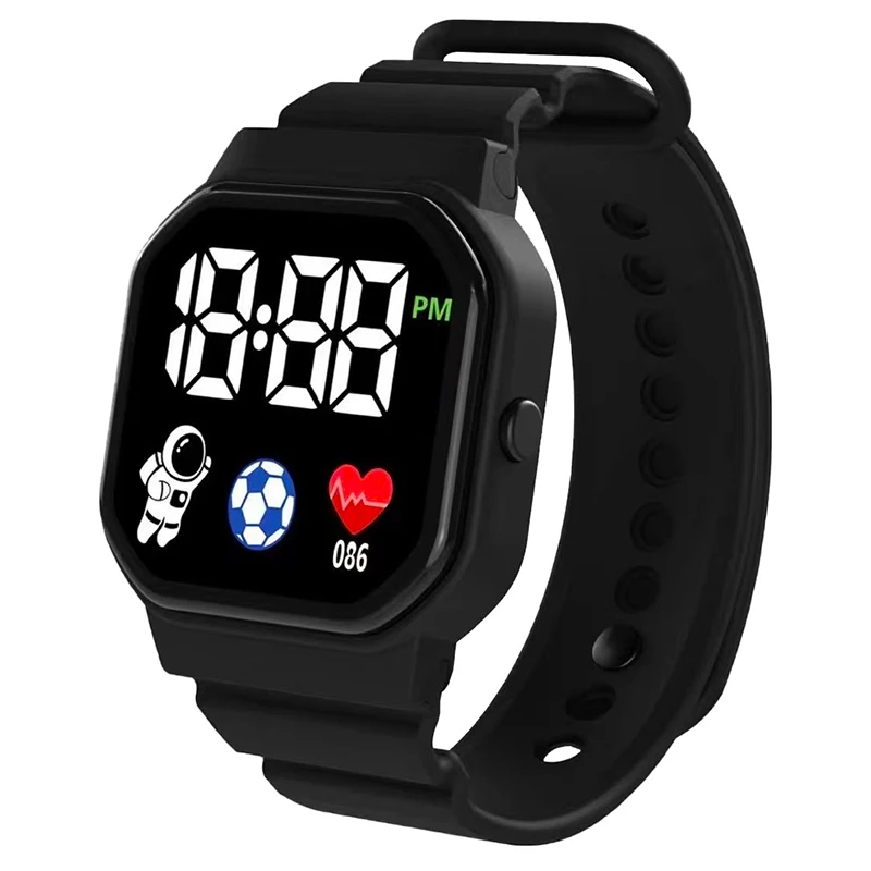 Crianças relógio esporte led relógios digitais spaceman pulseira de silicone à prova dwaterproof água relógio de pulso eletrônico para crianças meninos meninas presentes novo