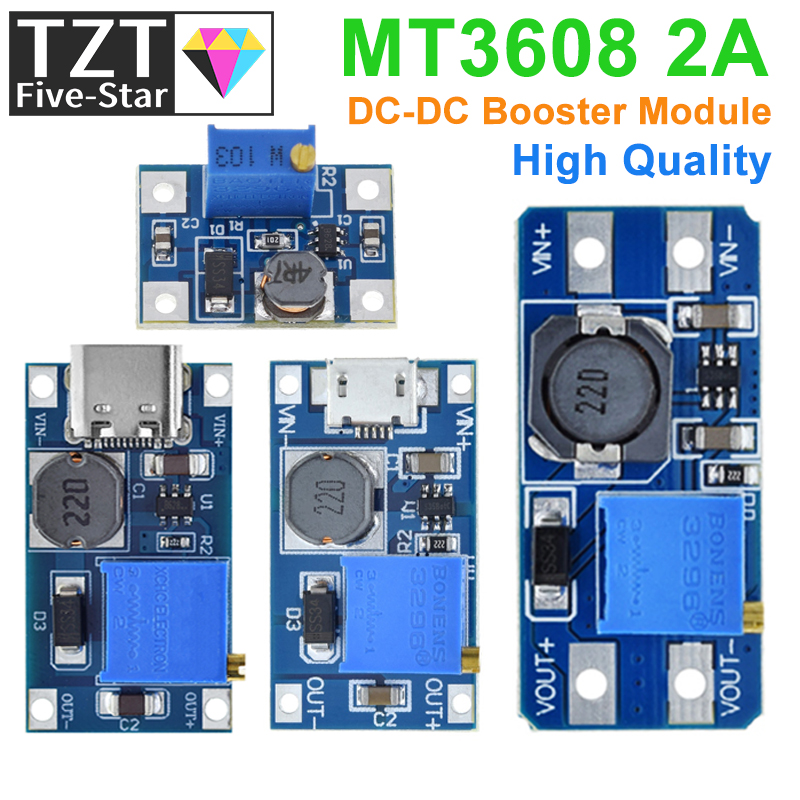 TZT 1/5 шт. MT3608 DC-DC повышающий преобразователь повышающий модуль питания повышающая плата максимальный выход 28 В 2 А