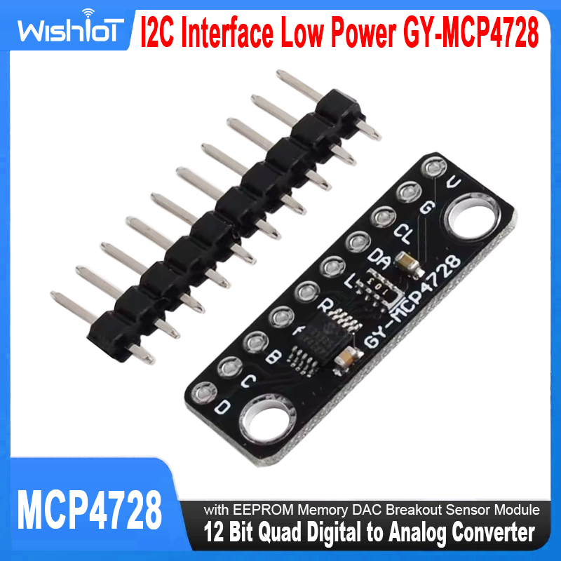MCP4728 12-битный четырехбитный цифро-аналоговый преобразователь Интерфейс I2C Низкая мощность GY-MCP4728 с памятью EEPROM Модуль датчика ЦАП