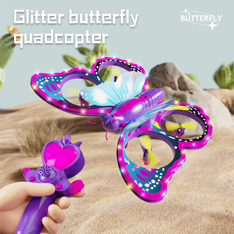 Nuevo V40 Glitter mariposa Avión de Control remoto 2,4 GHz detección de gravedad Mini Drone RC Quadcopter juguete para regalo para niños