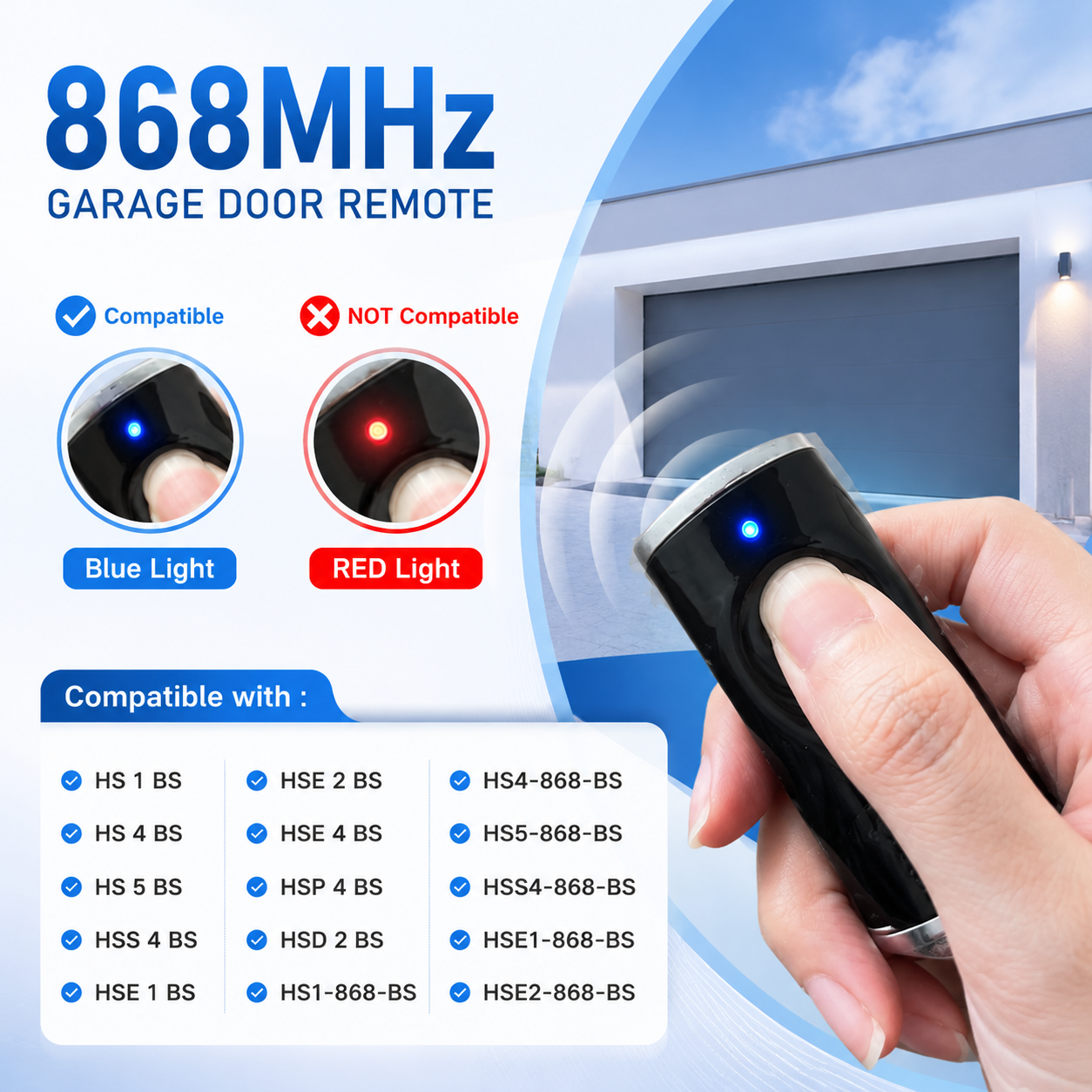 Клон-пульт Hormann HSE4-868-BS HSE1 868 МГц, совместимый с Bisecur Command HSE2 HS1 HS4 868 BS, для дистанционного управления воротами