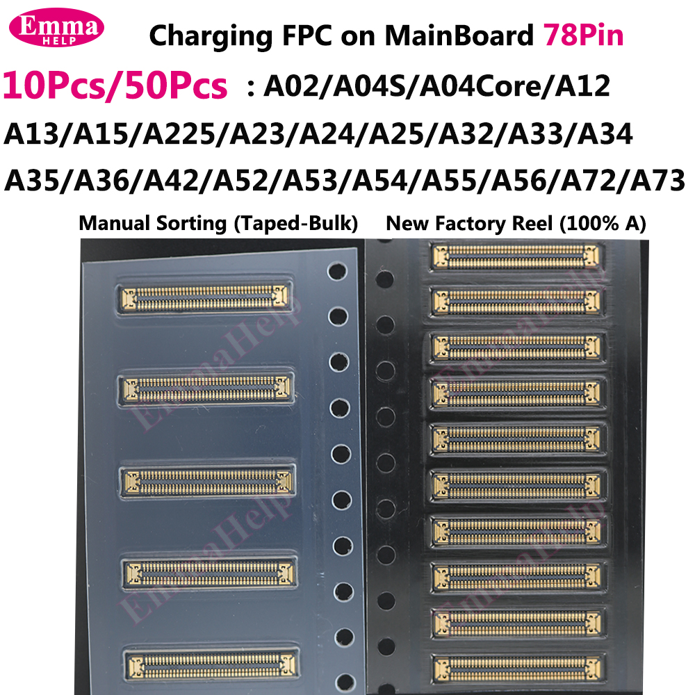 78Pin USB Charging Connector MainBoard FPC For Samsung A15 A23 A24 A52 A34 A35 A36 A53 A54 A54 A55 A56 A72 A73 Board