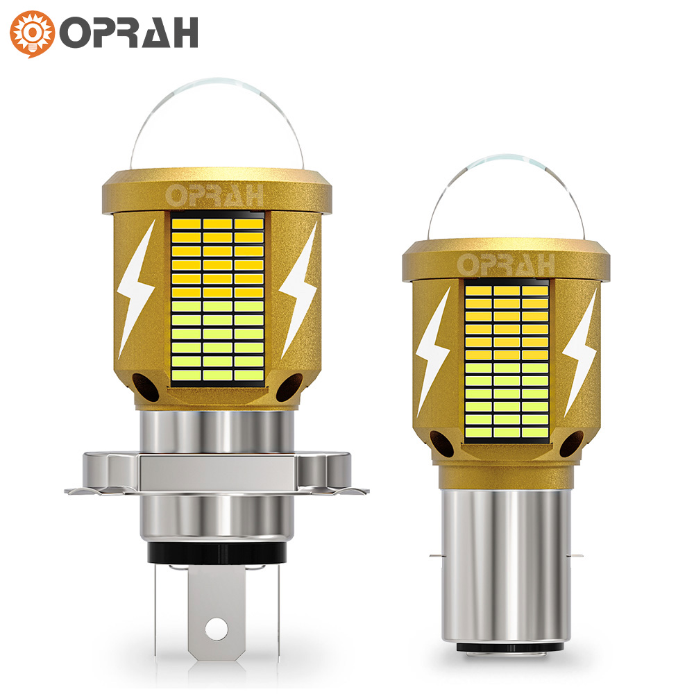 1 Uds bombillas LED H4 para accesorios de faros de motocicleta H6 BA20D haz alto/bajo blanco amarillo Canbus alta potencia CSP 3570SMD Moto 12V