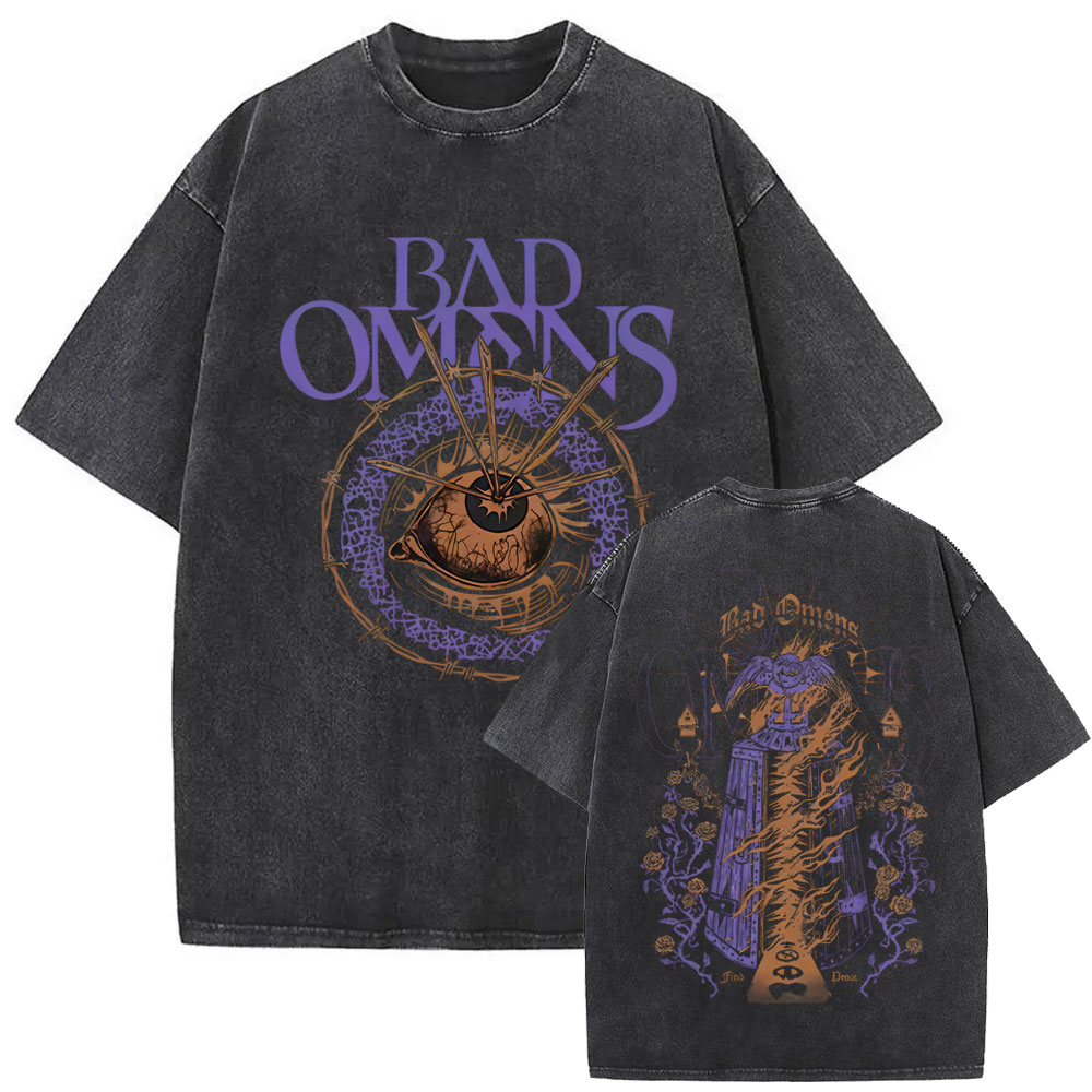 Випраная винтажная футболка с рисунком рок-группы Bad Omens Find Peace для мужчин и женщин, повседневные хлопковые футболки, мужская готическая уличная одежда большого размера