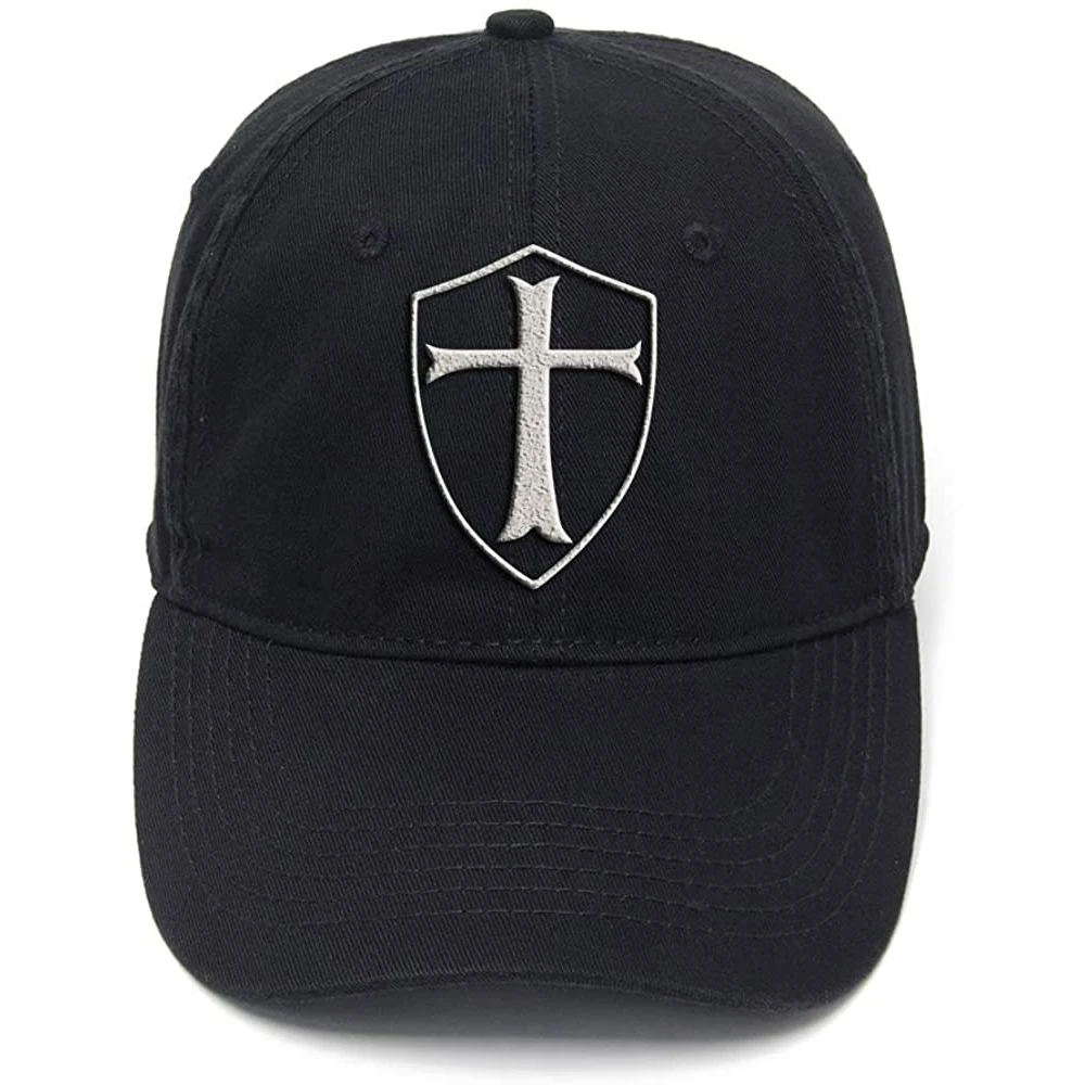 Lyprerazy Mannen Vrouwen Flockdruk Templar Shield Christian Ridder Orde Gewassen Katoen Verstelbare Baseball Cap