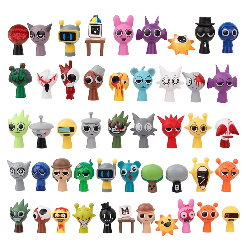 48 pièces/ensemble 3cm Mini Sprunki figurine jouet dessin animé film Sprunki Wenda modèle poupée Figurines enfants cadeau