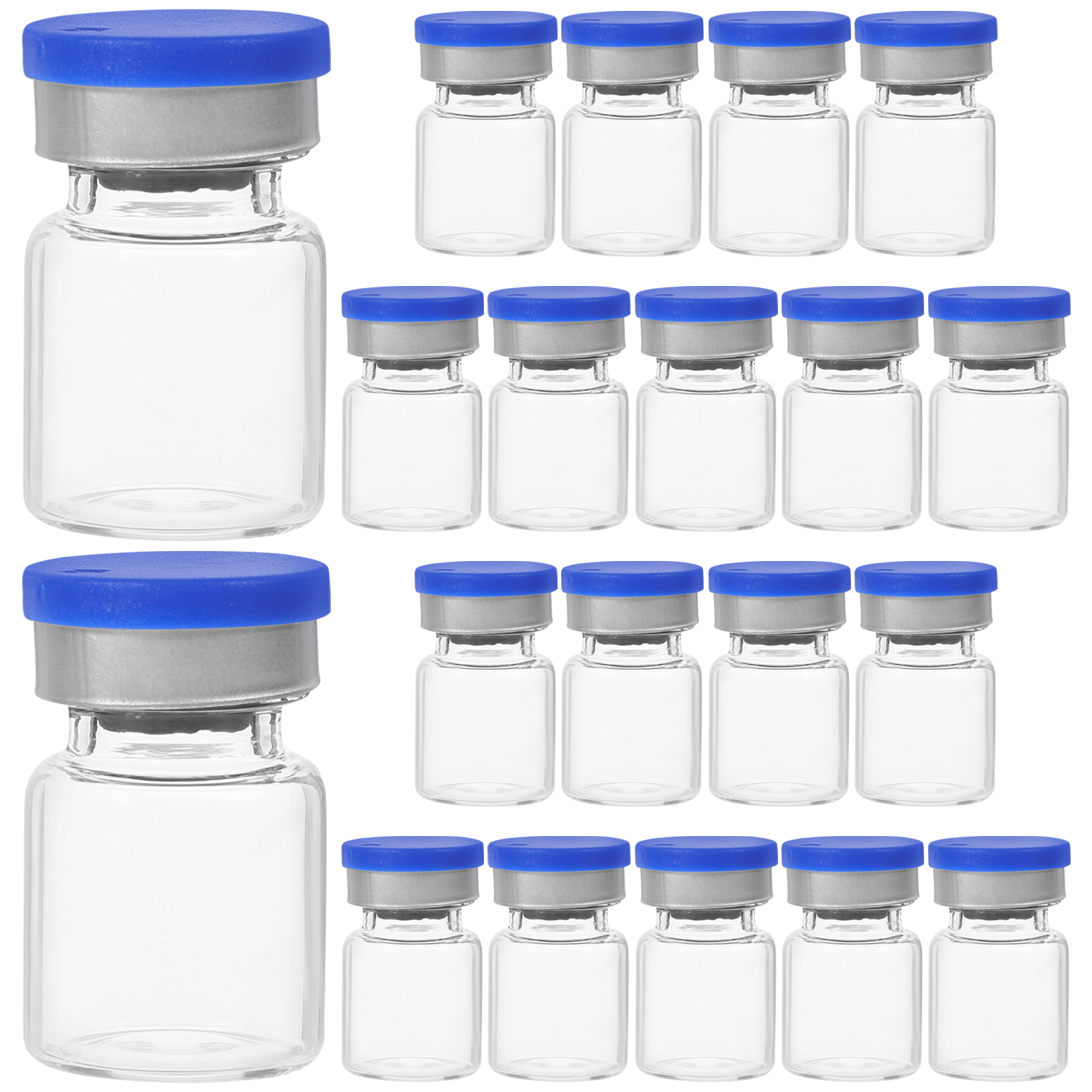 20Pcs Glass Vials Small Glass Storage Bottles Liquid Medicine Vial 3ml/5ml/12ml Essential Sampling Bottle Medicine Vial with Cap