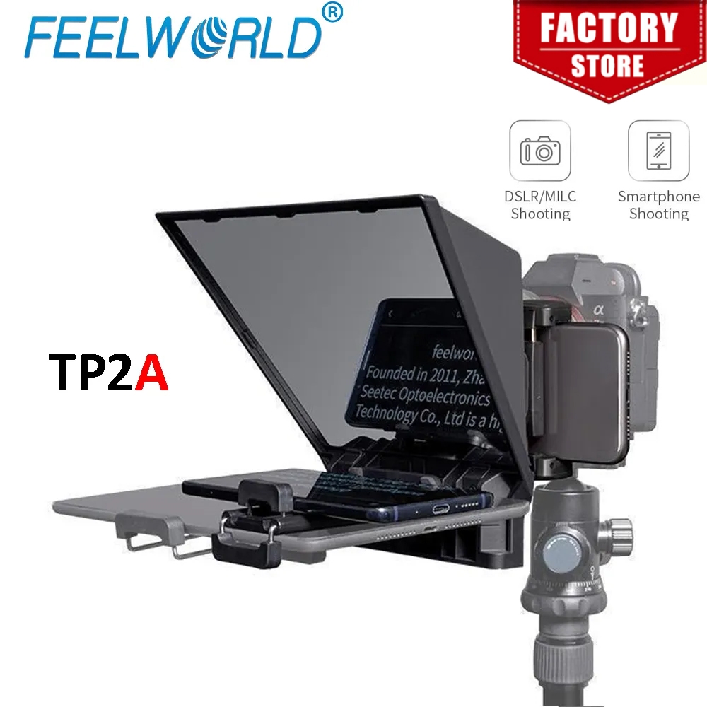 Портативный 8-Дюймовый телесуфлер FEELWORLD TP2A поддерживает до 8 дюймов смартфон/планшет для DSLR-съемки с дистанционным управлением