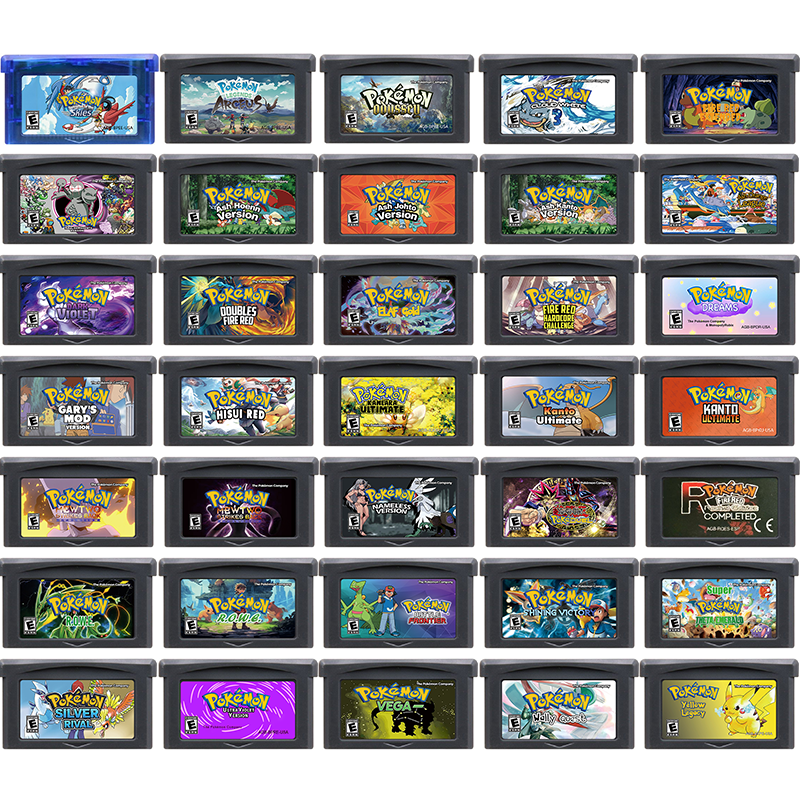 Игровой картридж GBA, 32-битная карта игровой консоли Pokemon Series Odyssey Cloud White Doubles FireRed Silver Rival Rom Hack