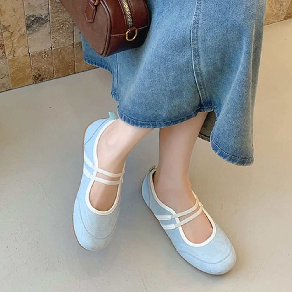 Cor bloqueando mary jane sapatos de couro sintético antiderrapante dedo do pé redondo sapatos planos streetwear britânico estilo francês sapatos de bailarina