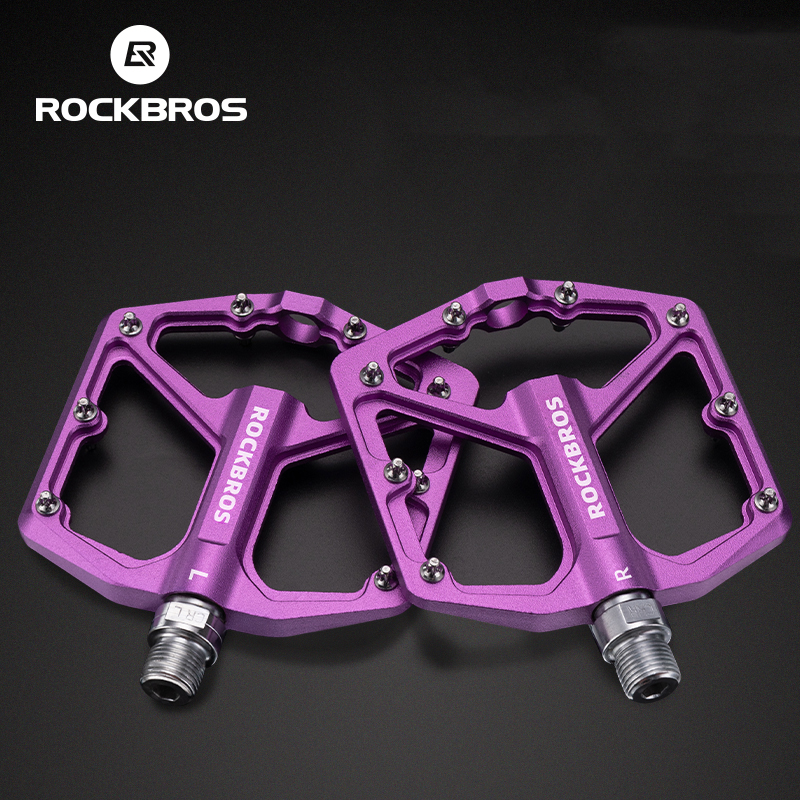 ROCKBROS pédales de vélo antidérapantes en alliage d'aluminium, roulement scellé ultraléger, pédale de cyclisme de montagne