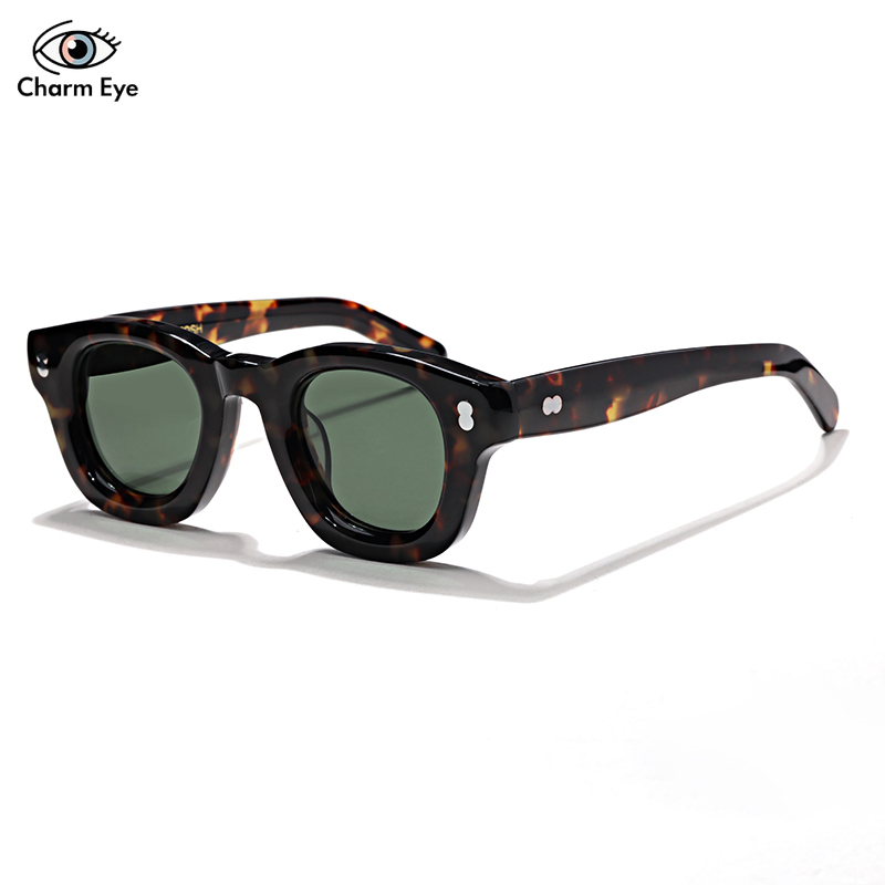 Acetate หนารอบแว่นตากันแดดแบรนด์หรูใหม่ผู้ชาย Handmade แว่นตาผู้หญิงอินเทรนด์กลางแจ้ง UV400 Sun แว่นตา