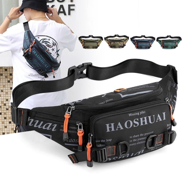 Mannen Nylon Taille Verpakking Heuptas Running Waterdichte Multifunctionele Reizen Mannelijke Sling Borst Fanny Pack Bum Hip Zakken