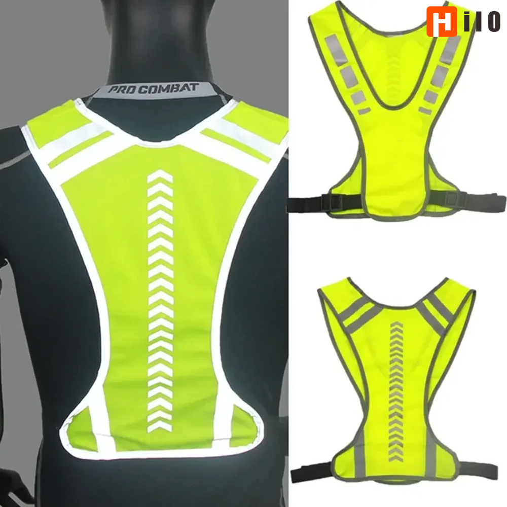 Gilet de sécurité haute visibilité réfléchissant pour moto, cyclisme, course nocturne et travail – Vêtement réfléchissant pour la nuit