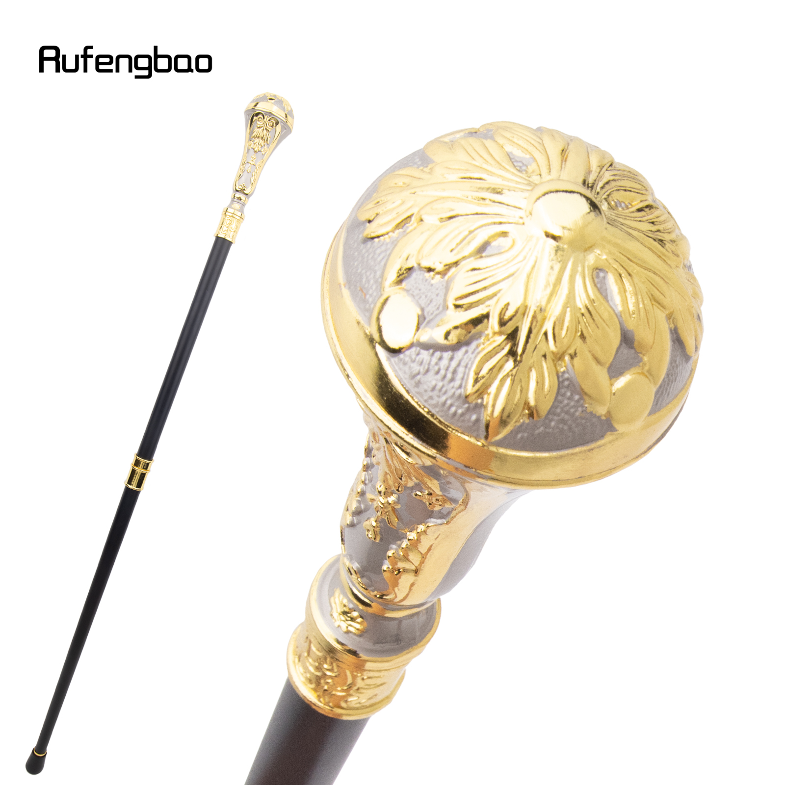 Gouden Zilverachtige Luxe Ronde Handvat Mode Stok voor Party Decoratieve Wandelstok Elegante Crosier Knop Wandelstok 90cm