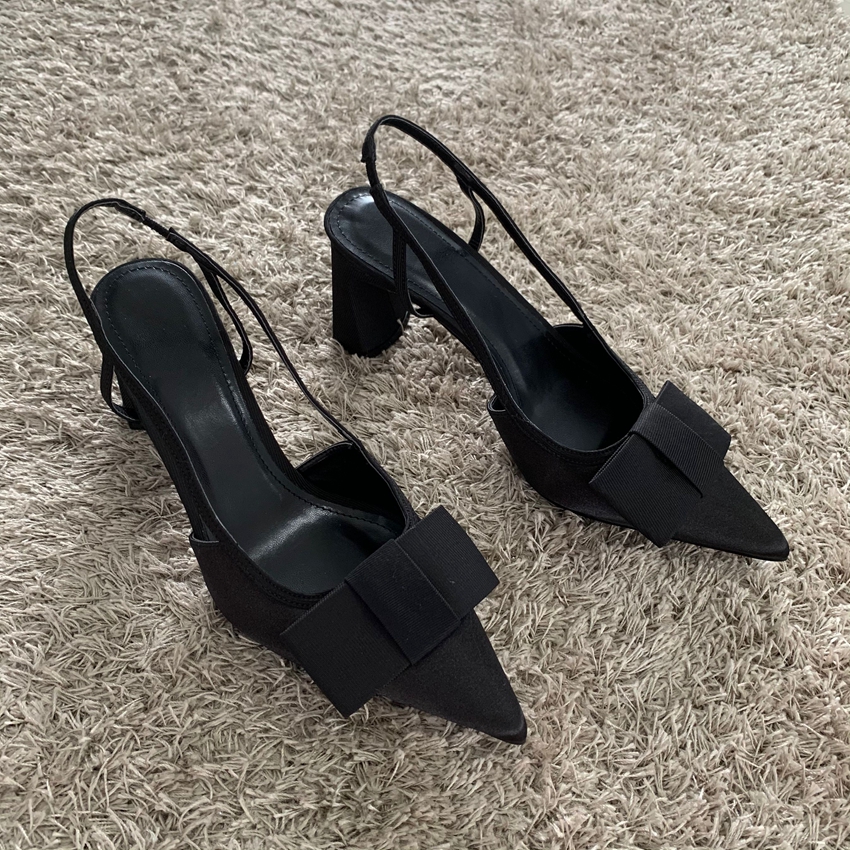 Vlinder-Knoop Ontwerp Hakken Sandalen Vrouwen 2025, Mode Elegante Kleding Schoenen Vrouwelijke Puntschoen Pompen Vrouwen Slingback Hoge hakken