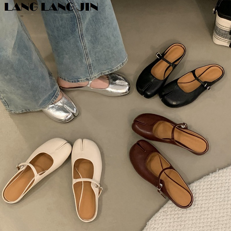 Frauen Tabi Ninja Hausschuhe Marke Maultiere Weiche Mikrofaser Bequeme Wohnungen Mode Split Toe Rutschen Casual Loafer Flach Ballerina Mujer
