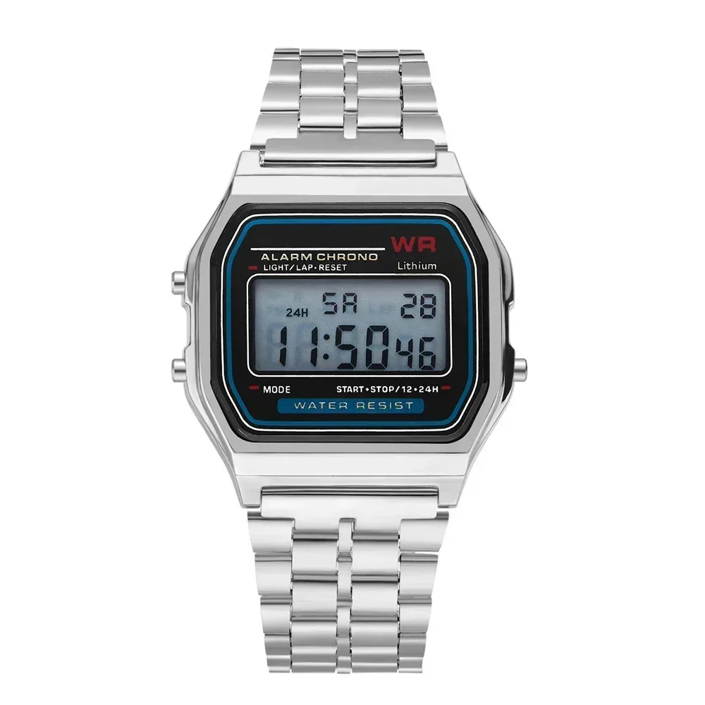 Retro quadrado relógios eletrônicos display digital feminino relógio rosa ouro prata luxo senhoras relógios de pulso relojes para mujer