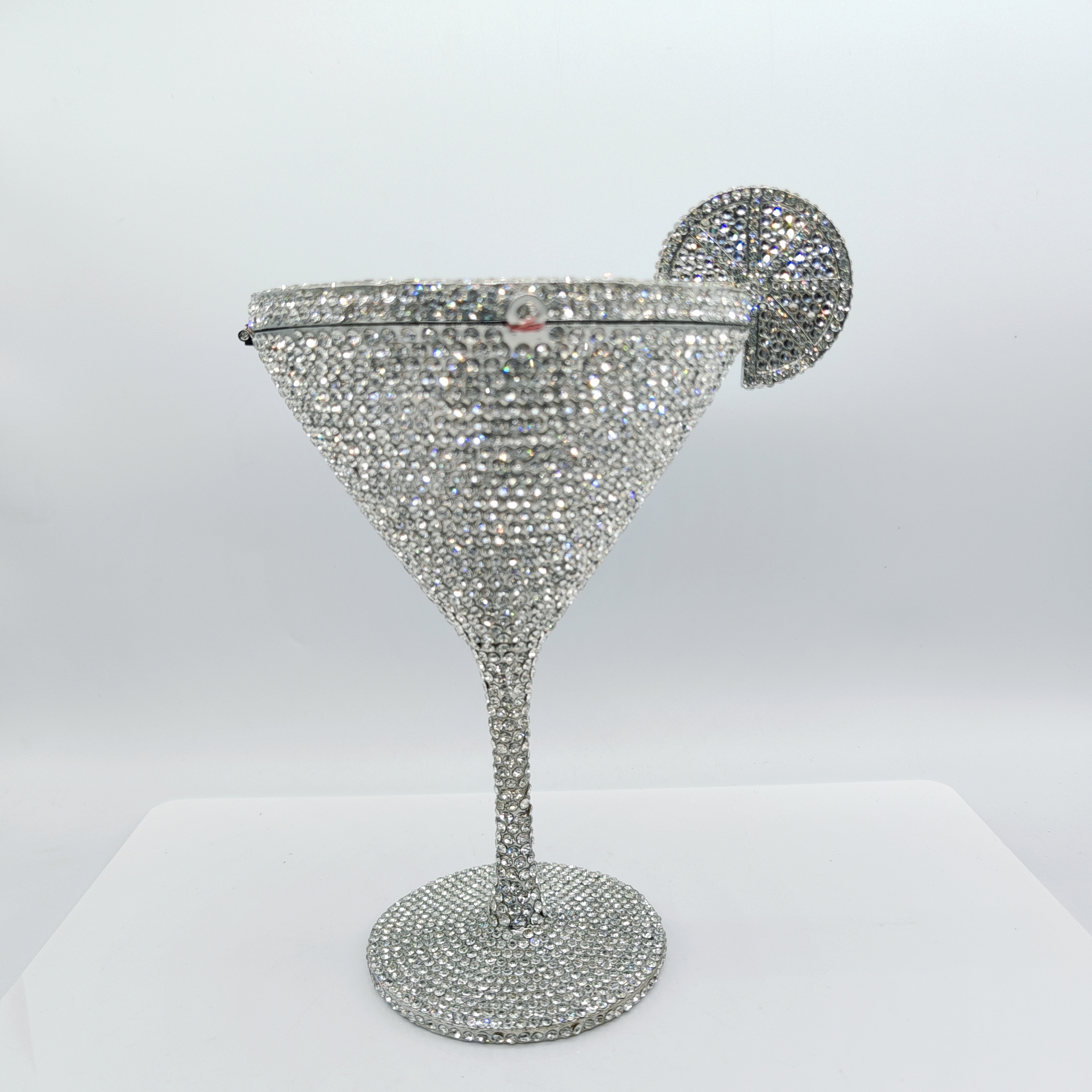 Hochwertige, luxuriöse Martini-Cocktail-Dinner-Tasche in Kelchform mit Kristallbesatz, Diamant-Clutch, Strass-Damen-Abendtasche
