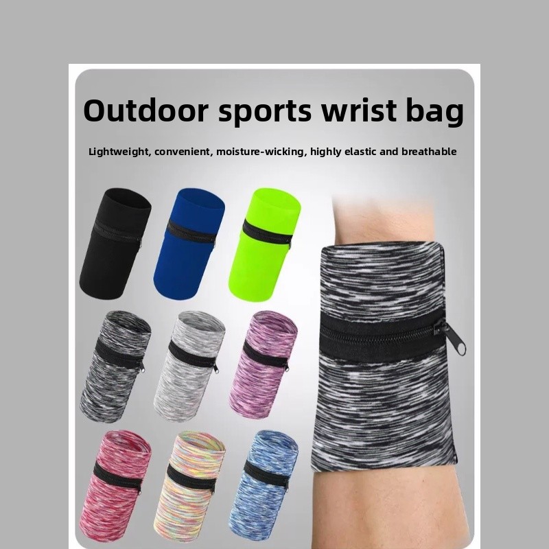 Bolsa de pulso esportiva essencial, leve, absorvente de umidade, material respirável de alta elasticidade, equipamento conveniente para atividades ao ar livre