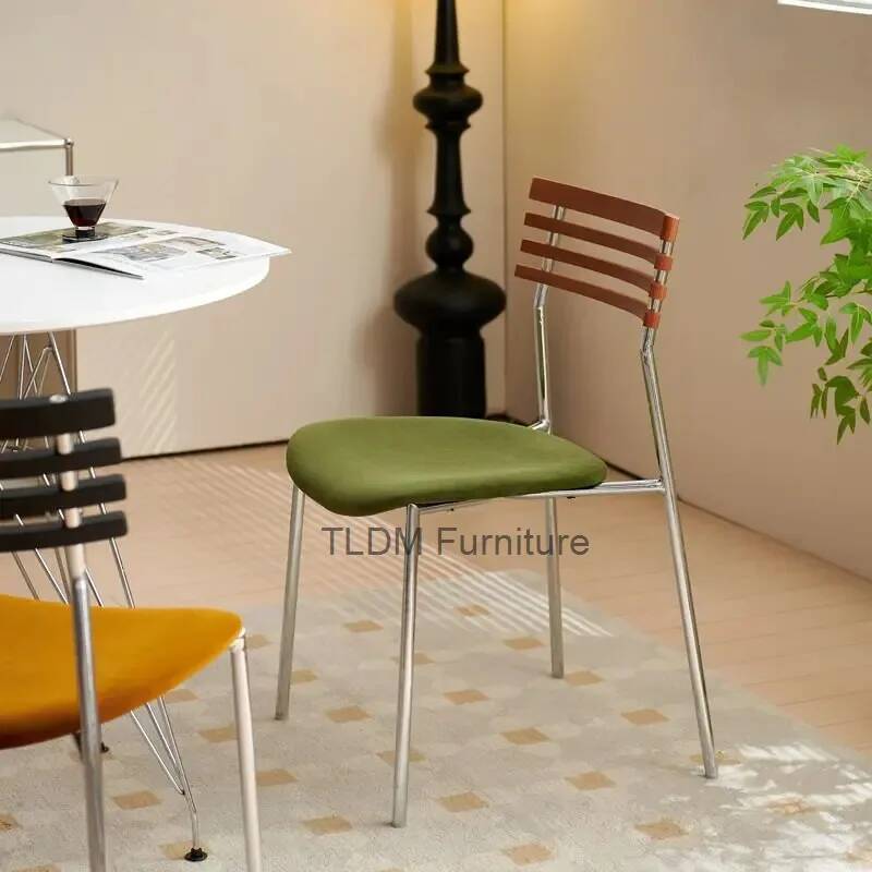 Italian Style Living Room Chair Restaurant Dining Chair Light Luxury Home Bedroom Backrest Stools Study Room Leisure Chairs