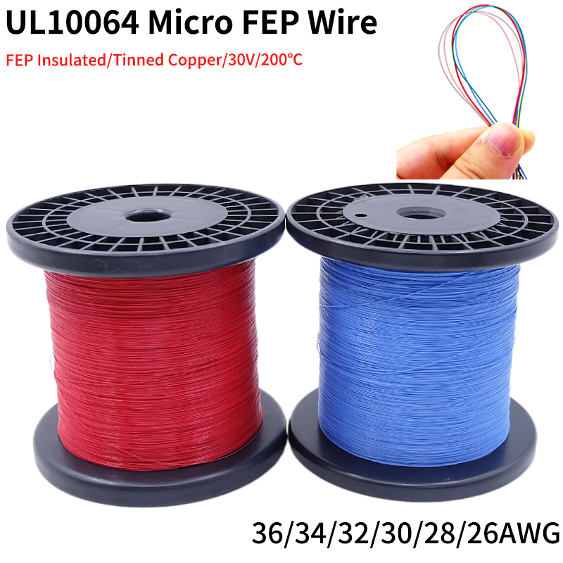 5 м/50 м FEP провод 36/34/32/30/28/26AWG PTFE пластик ультратонкие провода Micro Litz припой с высокой проводимостью DIY медный кабель