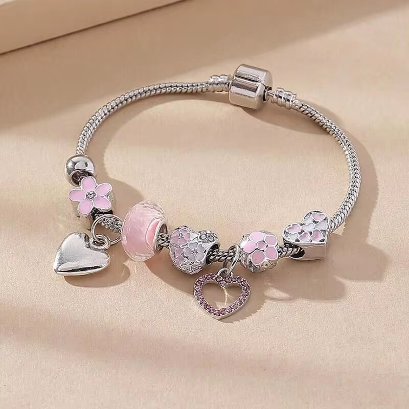 1PC แฟชั่นผู้หญิง Pan Family Multi Element Beaded สร้อยข้อมือเครื่องประดับเหมาะสําหรับวันที่,ปาร์ตี้,เทศกาลของขวัญ