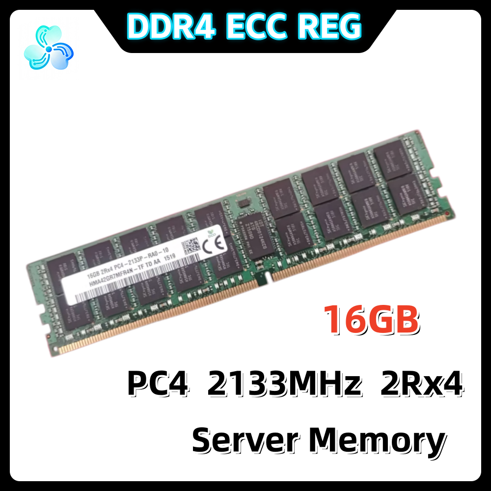 HMA42GR7MFR4N-TF DDR4 16GB 2133MHz 2Rx4 ECC REG RDIMM RAM PC4-2133P 16G Servergeheugen voor X99 Moederbord