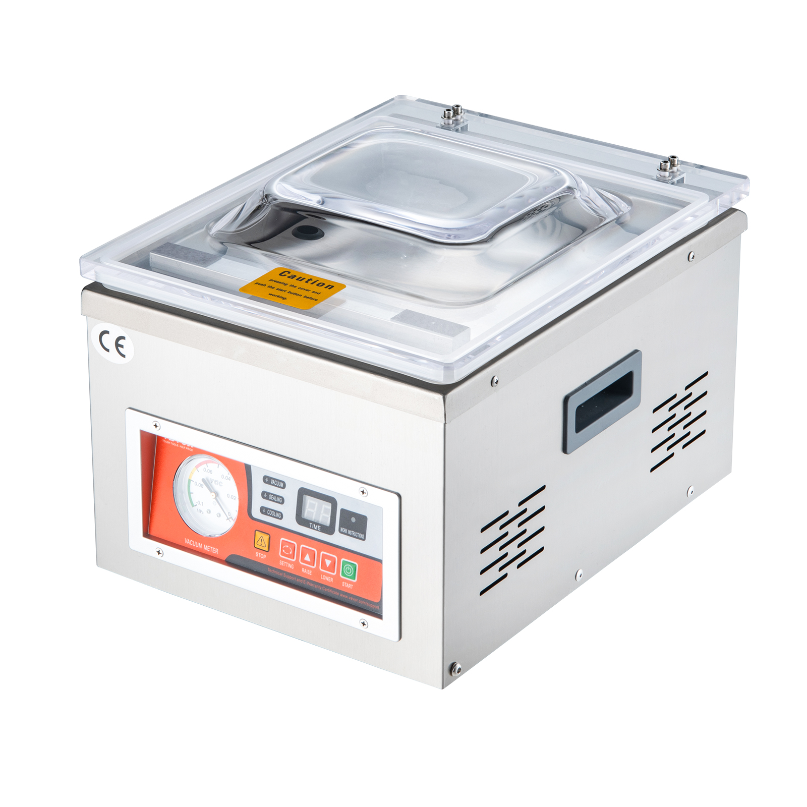 Máquina de embalagem a vácuo de câmara SucceBuy DZ-260A com comprimento de vedação de 15,7" para alimentos domésticos, marinada de carnes