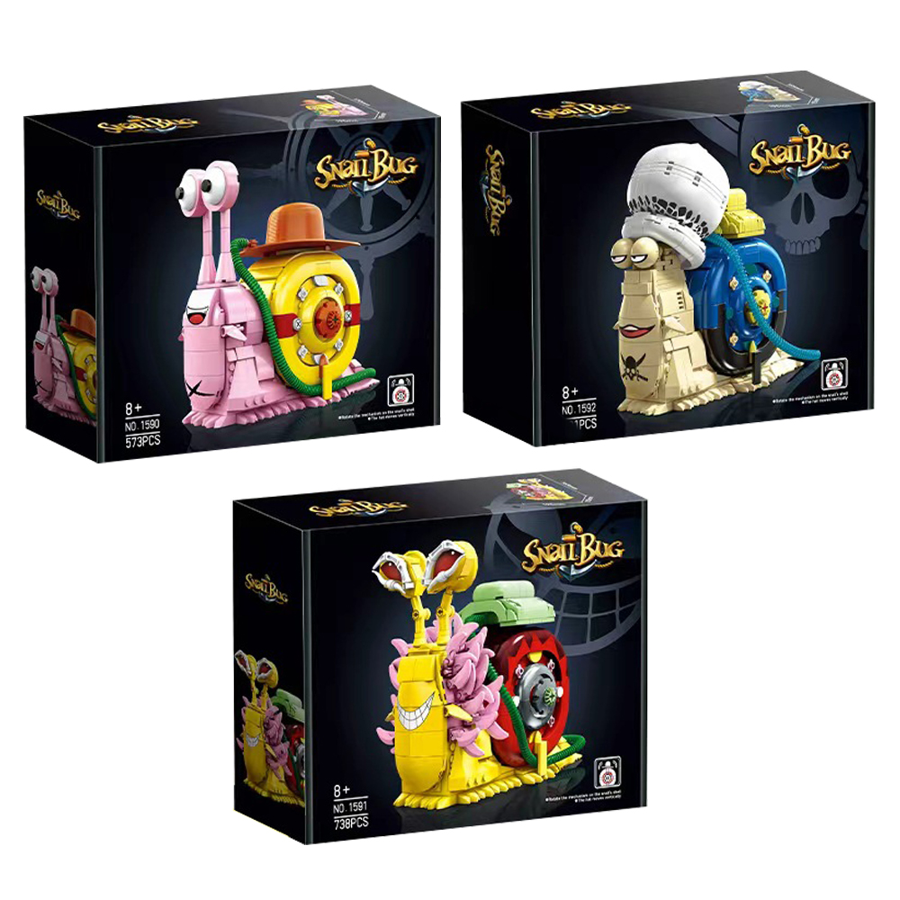 TERSEDIA 1590 1591 1592 MOC Blok Bangunan Anime Populer Den Den Mushi Mainan Bongkar Pasang untuk Anak Laki-laki Set Hadiah Natal