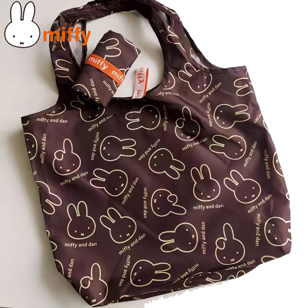 Miffy Kawaii сумка для покупок с милым кроликом, большая вместительная складная портативная сумка для покупок, сумка на одно плечо, подарок для девочки