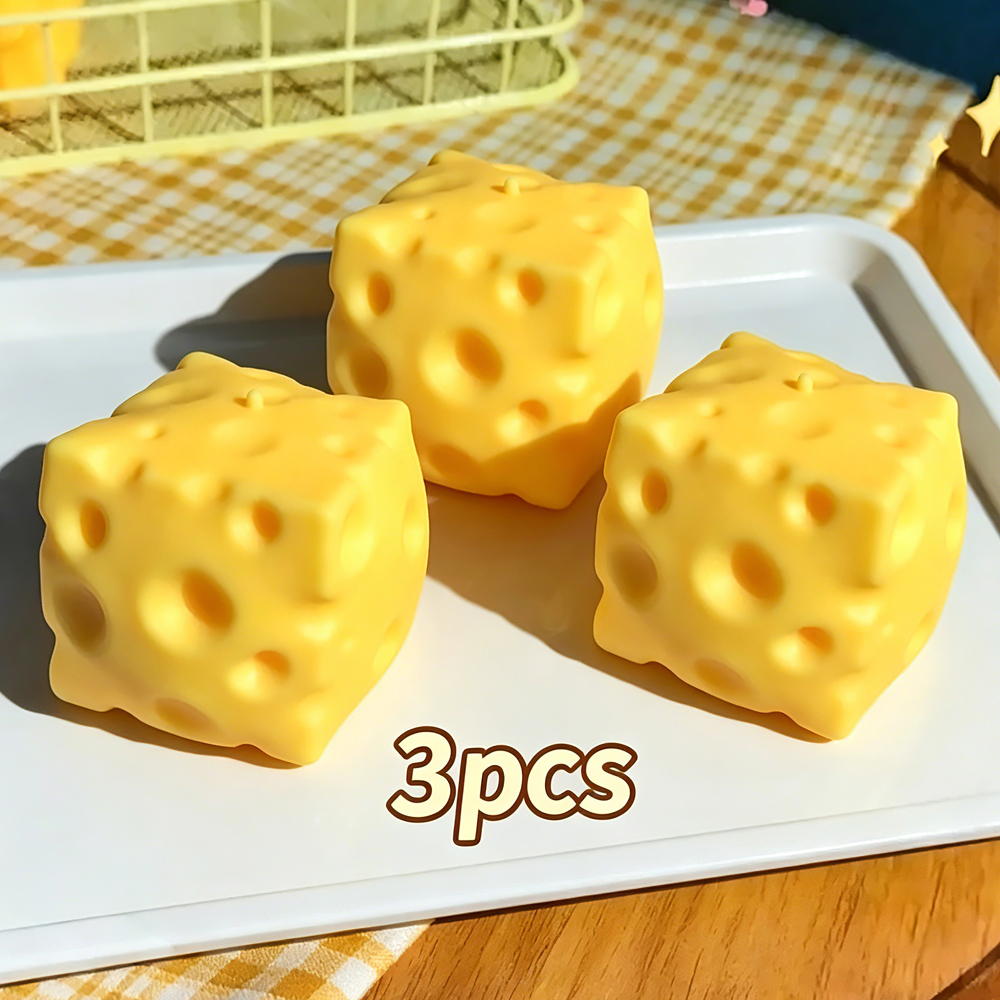 2026 Needoh Squishy Quadratischer Käse Quetschspielzeug Langsam Rückfederndes Stressabbau-Sensorikspielzeug Weicher Butterkäse Partyspielzeug Neu