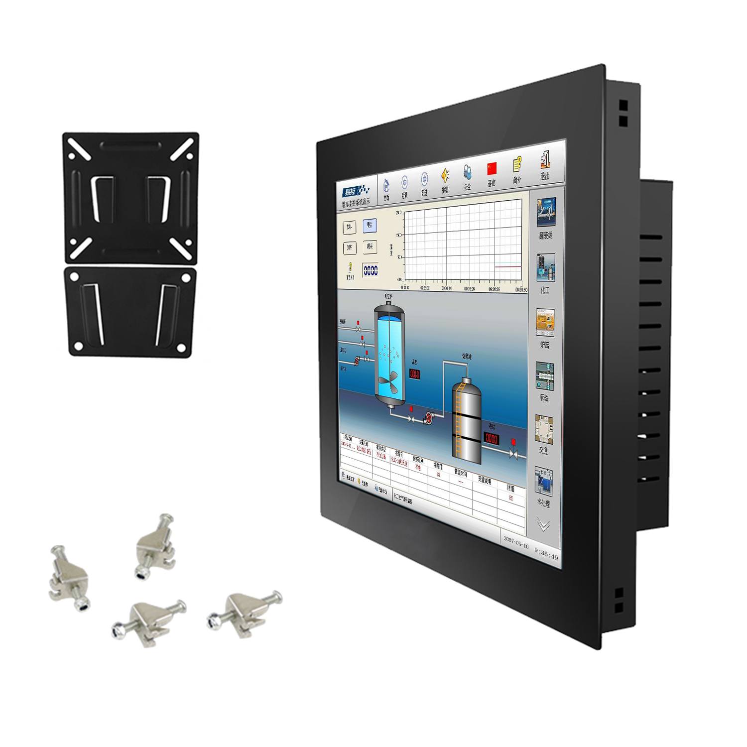 Mini ordenador táctil industrial de 14, 15,6, 17,3 pulgadas, PC todo en uno con pantalla táctil resistiva, wifi incorporado, com win10 pro 1366*768