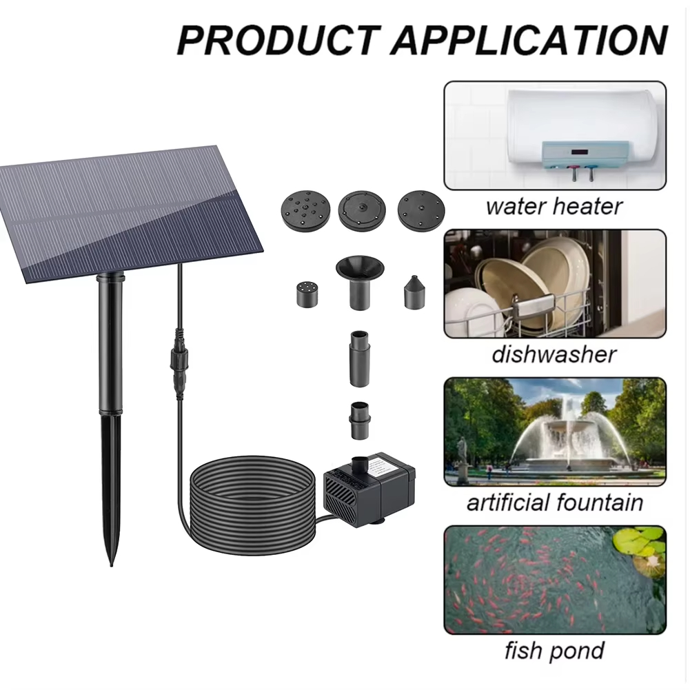 Solar Powered 5W 5V Water Fountain Pump Kit with Stake Solar Panel Energy Saving Garden Decoration Watering System for Fish Tank