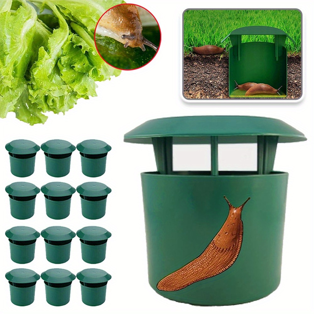 12 Trappole per Birra per Lumache e Chiocciole, Casette in Plastica per Chiocciole per Giardino Esterno, Orti, Fattoria