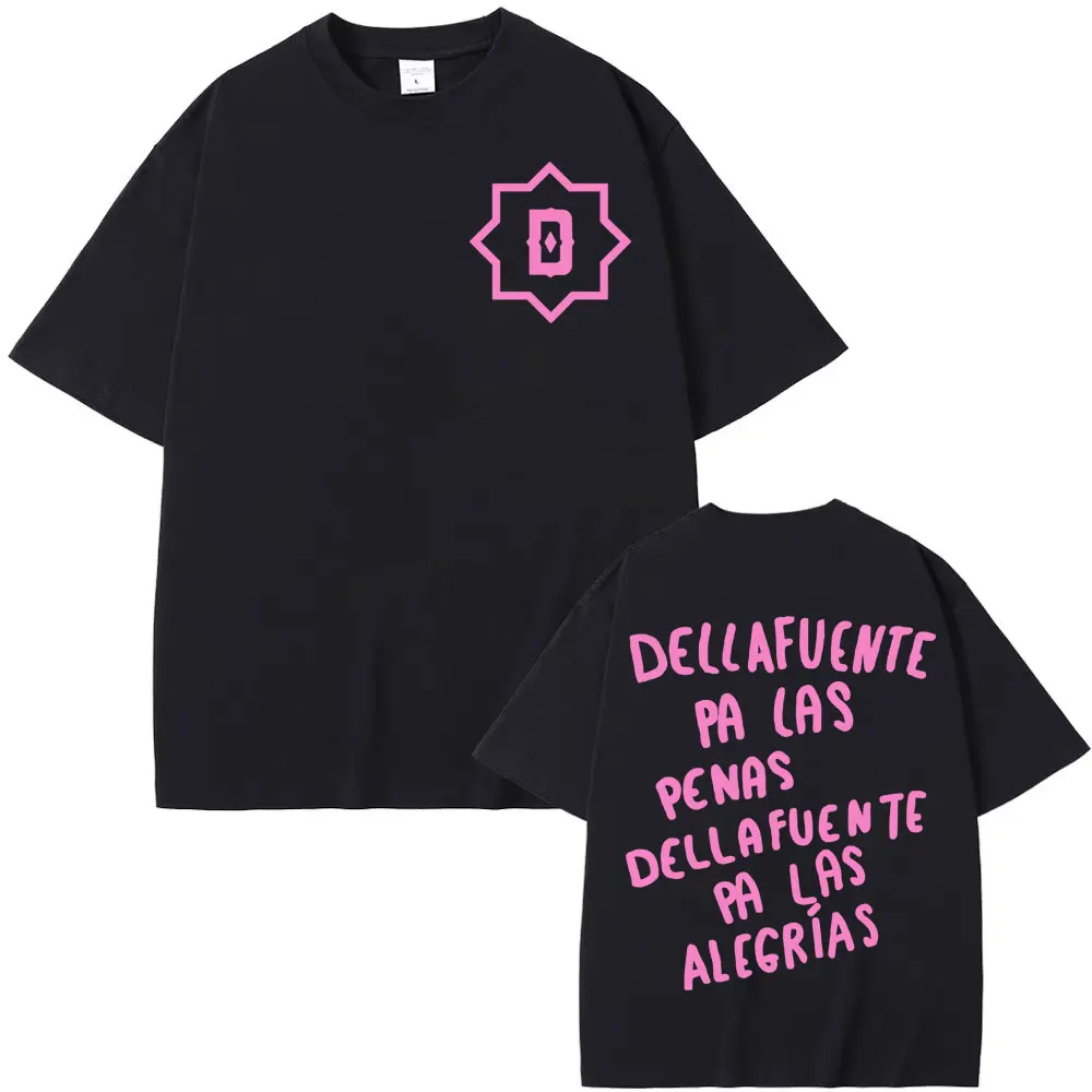 Rapper Dellafuente Pa Las Penas Dellafuente Pa Las Alegrías Camisetas Homens Mulheres Vintage Casual Camiseta de Alta Qualidade