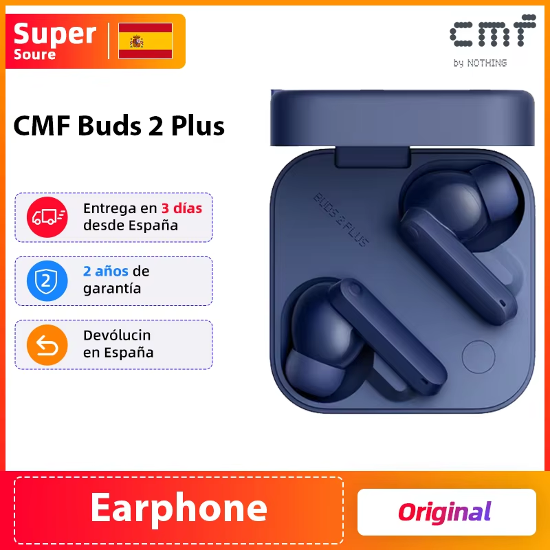 Globale Version CMF Buds 2 Plus Kabellose Kopfhörer 12mm LCP-Treiber 50dB Hybrid ANC Hi-Res LDAC IP55 Wasser- und Staubresistent