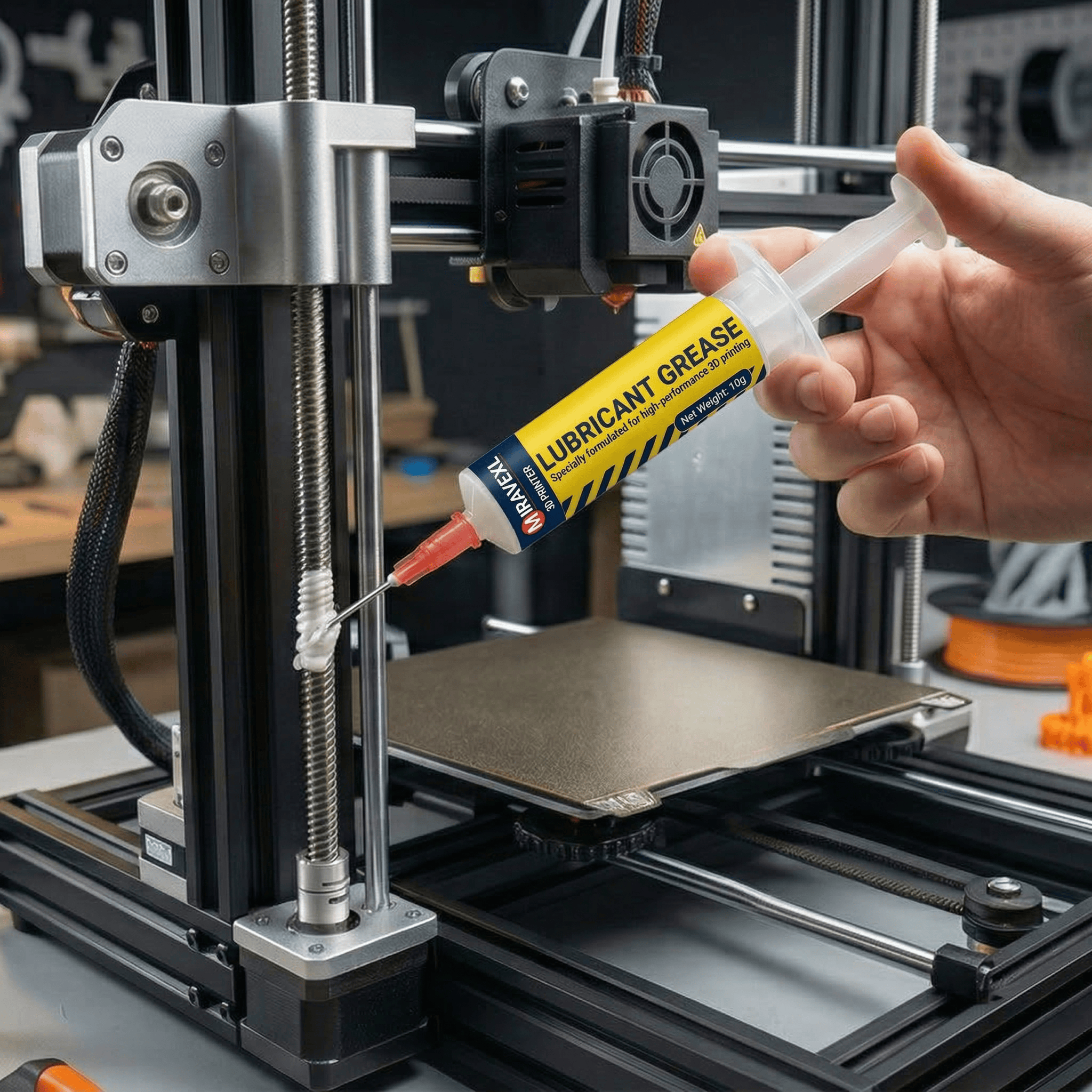Grasa Lubricante Blanca MIRAVEXL para Rieles y Tornillos de Impresoras 3D, Reduce el Ruido, Kit de Mantenimiento para Impresión Suave