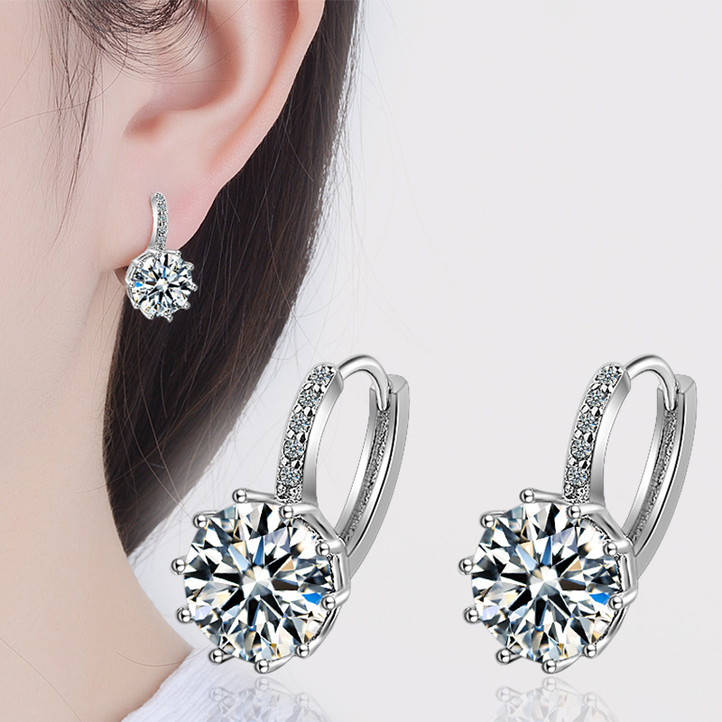 LXOEN คลาสสิกเงิน AAA CZ Hoop ต่างหูสำหรับผู้หญิง Multicolor แฟชั่นราคาถูกขายส่งโรงงานราคาของขวัญงานแต่งงาน