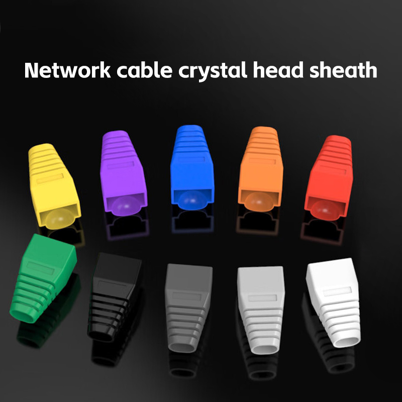 Bunte CAT5E CAT6 RJ45 Ethernet Netzwerk Stecker Abdeckung Zugentlastung Stiefel Kristall Kopf Schutzhülle Kabel Hülse Für 8P8C