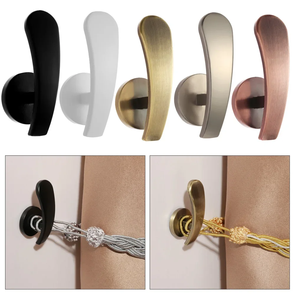 2pcs Retro Hold Practical Durable Curtain Holder Wall Hanger Curtain Holdback Mounted Metal Hooks