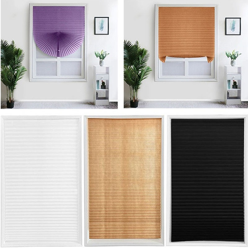 Persianas plisadas no tejidas autoadhesivas, cortinas plegables para cocina, balcón, persianas opacas para decoración de ventanas, 1 ud.