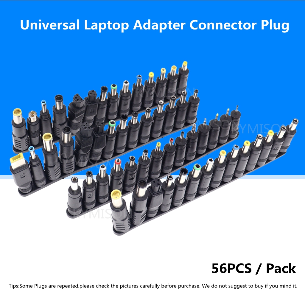 56 Buah Universal Laptop AC DC Jack Power Supply Adapter Connector Plug untuk HP Dell Lenovo Acer Toshiba Notebook Cable Cord