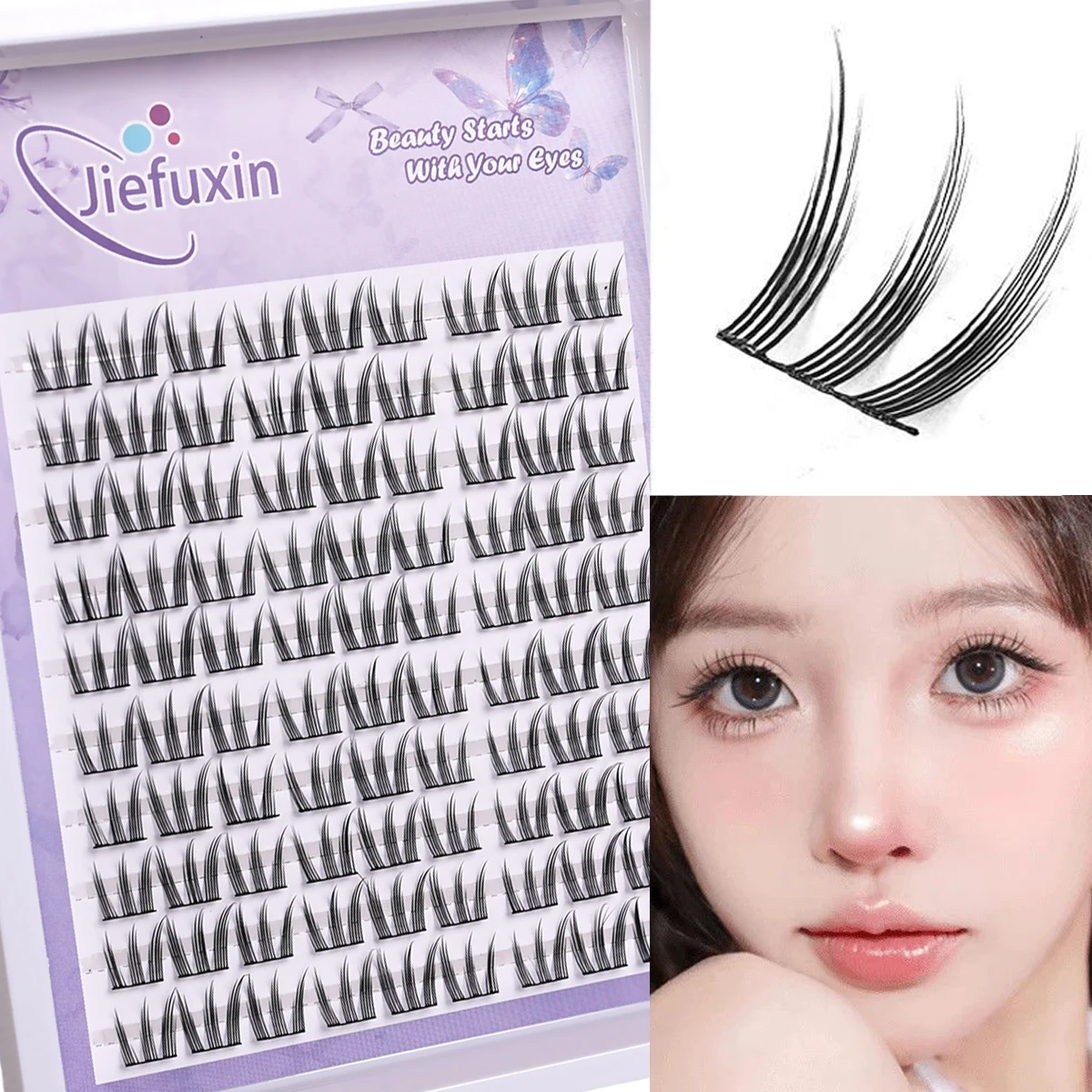 DIY Wimpern Cluster Natürliche Falsche Wimpern Extensions Langlebige Katze Pfote Cluster Dicke Wimpern Liefert Make-Up